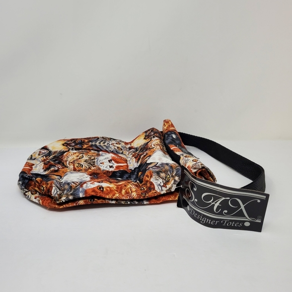 Sax Designer tote Cat themed fabric lunch bag Lined bag with strap New w… - Picture 5 of 9